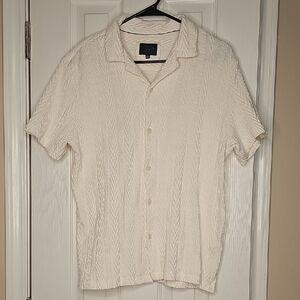 Men's Cream Casual Button Down Shirt